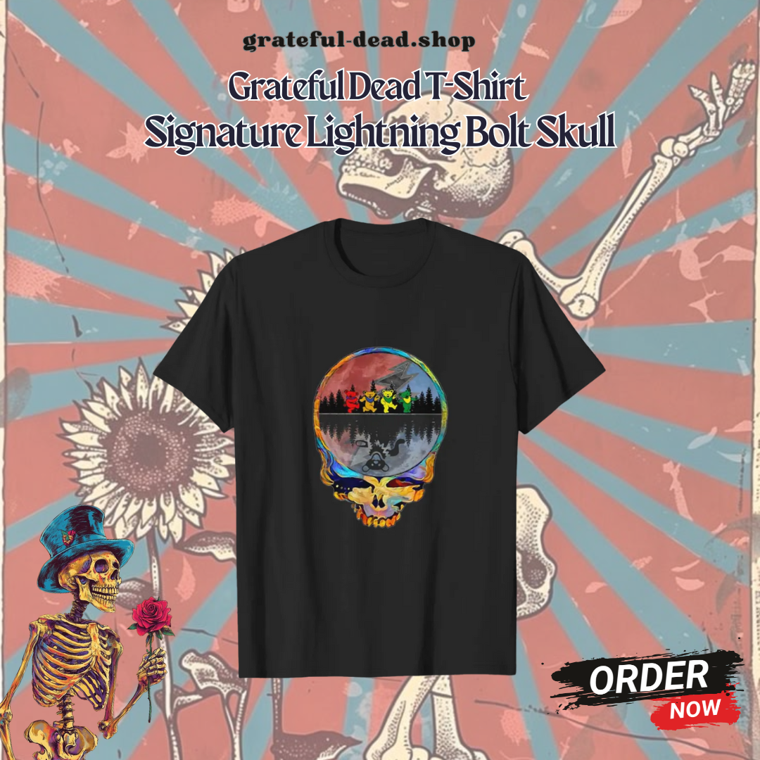 Grateful Dead T-Shirt - Signature Lightning Bolt Skull